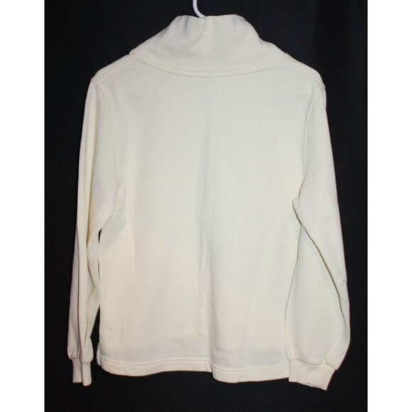Nike Girls Size XL Fleece Oversized Pullover Sweatshirt Mock Neck Ivory W/ Gold - Picture 2 of 2